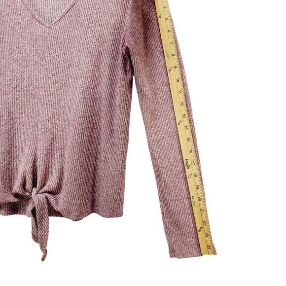 Saturday / Sunday Anthropologie Womens V-Neck Tie-Front Knit Sweater Medium pink - Picture 12 of 12